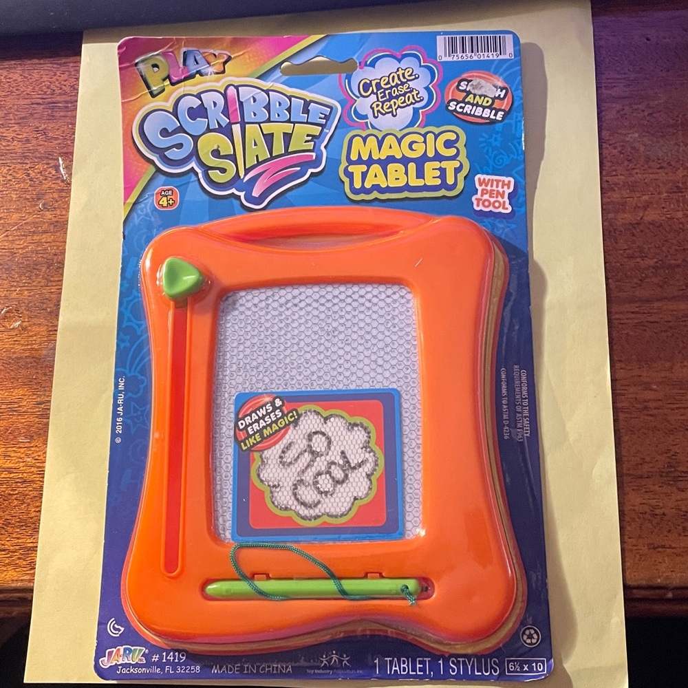 Orange Scribble Slate Magic Tablet